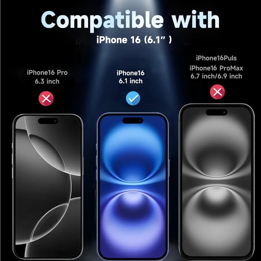 MAGIC JOHN 2 Pack Tempered Glass Screen Protector for iPhone 16 6.1 inch